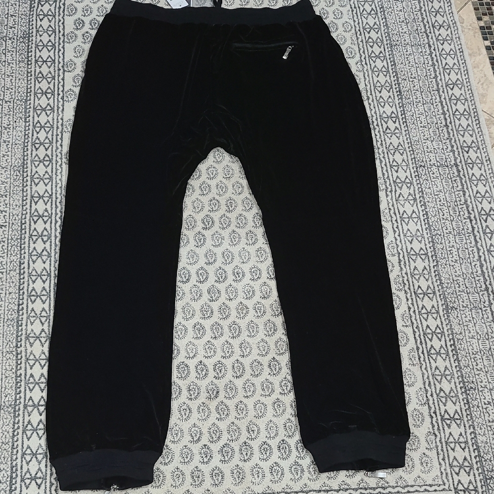 COOGI Black Velour Joggers (Rare)